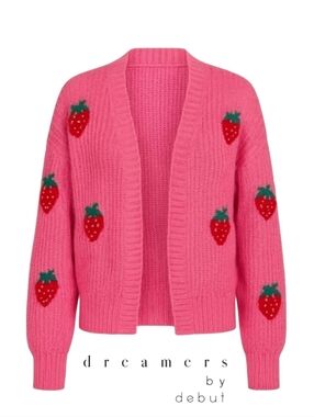 Sz M Dreamers By Debut 3D Strawberry Cardigan